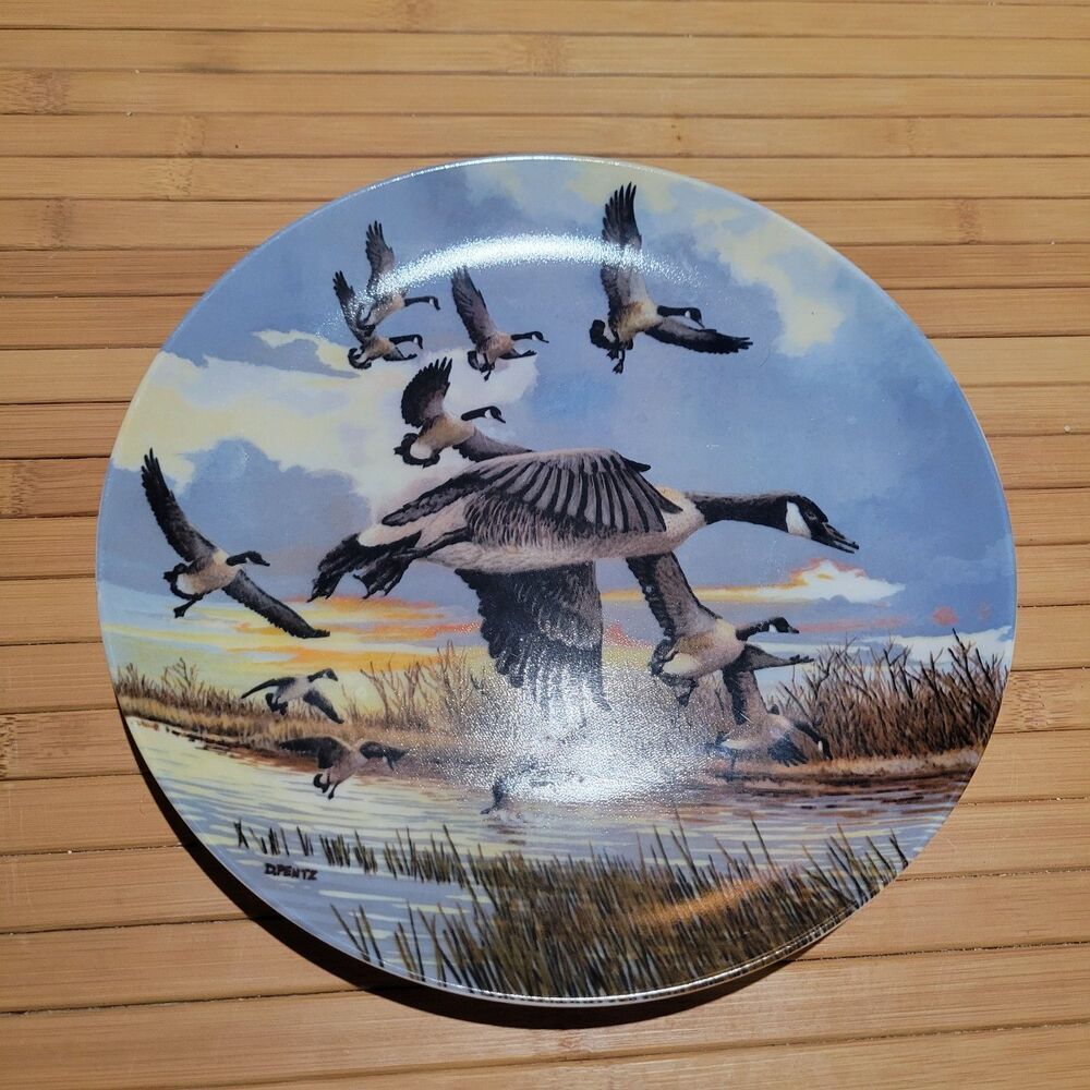 1986 Donald Pentz "The Landing" Collector Plate Canada Geese Wings Upon the Wind